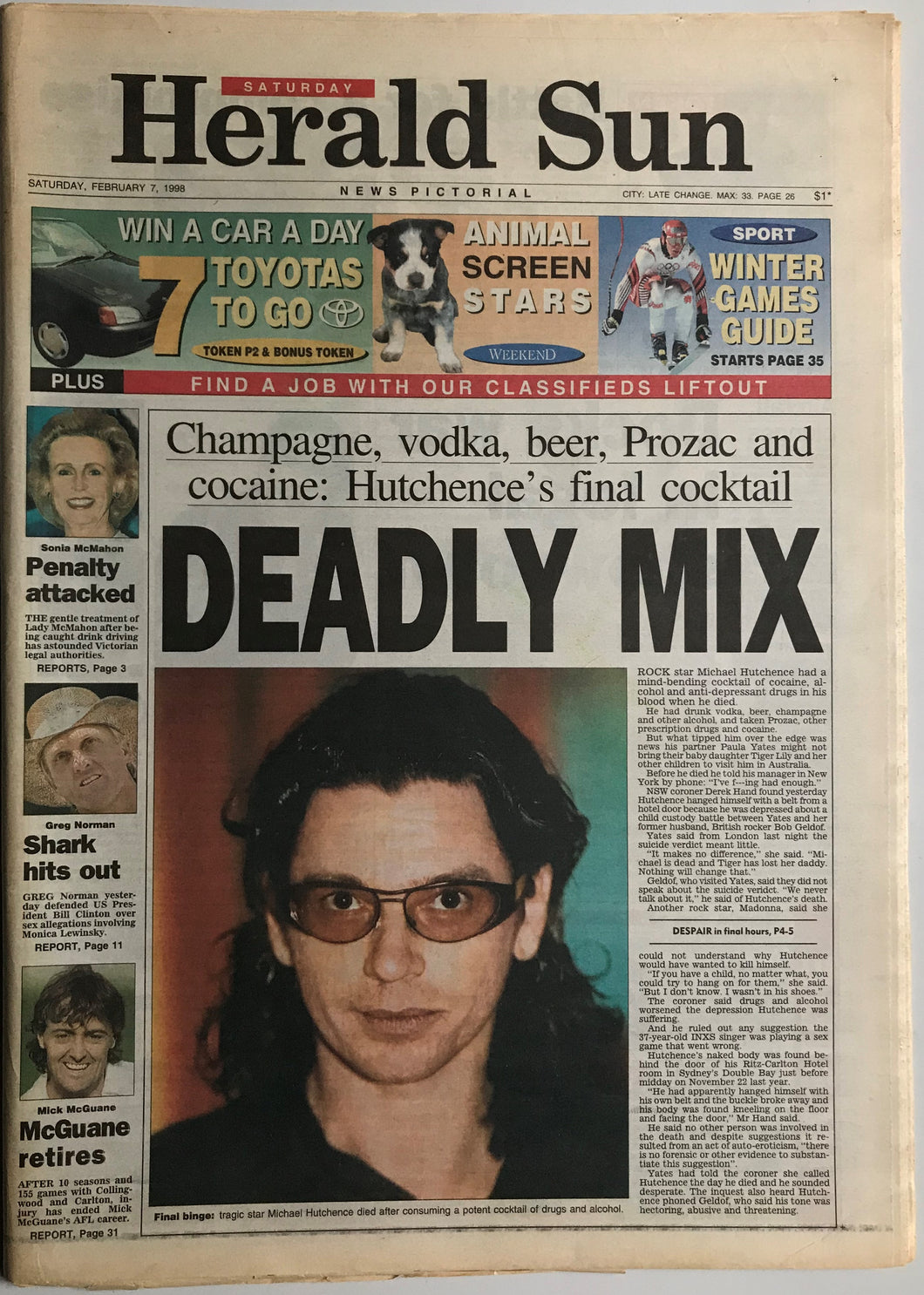 INXS (Michael Hutchence) - Herald Sun