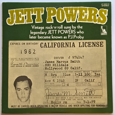 P.J. Proby - JETT POWERS- California License
