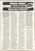 Load image into Gallery viewer, Reggae Poetry - Word Soun&#39; - &#39;Ave Power